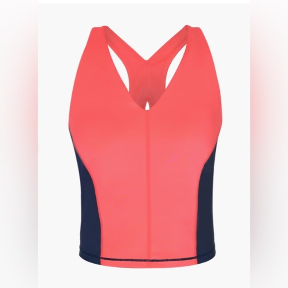 Sweaty Betty Tops - Sweaty Betty Coral and Navy Crop Top